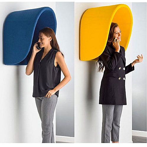 Acoustic Phone Hoods, Indoor Wall Mounted, Round Top - Site Safety & Security