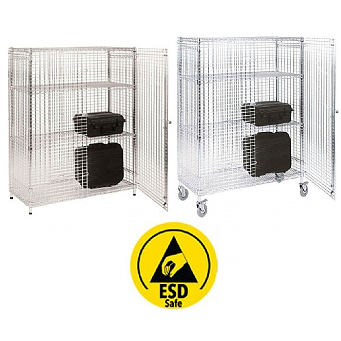 ESD Wire Security Cage, Static or Mobile - Storage and Handling