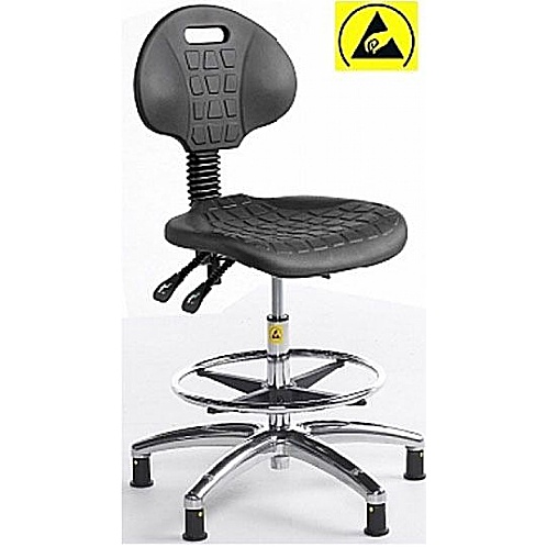 ESD Static Dissipative Polyurethane Industrial High Chair - Workshop Products