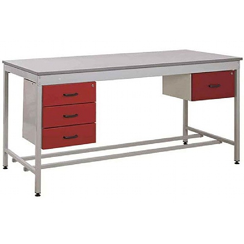 Taurus Workbench, 1-Drawer, 3-Drawer Pedestal, 5-Days - Workshop Products