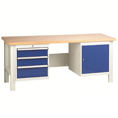 Workbench 3-Drawer and Cupboard - Workshop Products
