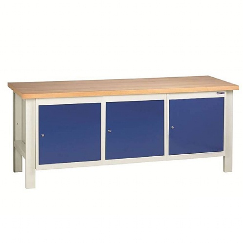 Workbench with 3 Cupboard Units, Fast Delivery - Workshop Products