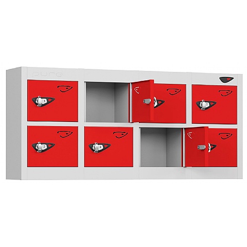 Pure Antibacterial Mobile Phone Lockers, 8 Solid Doors - Storage Lockers