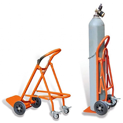 Single Cylinder Trolley with Double Rear Wheel Support Wheels - Storage and Handling