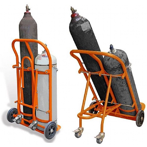 Double Cylinder Trolley with Double Rear Wheel Support Wheels - Storage and Handling