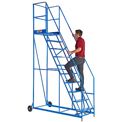 Climb-it Warehouse Mobile Safety Steps with Large Platform - Access Steps & Platforms