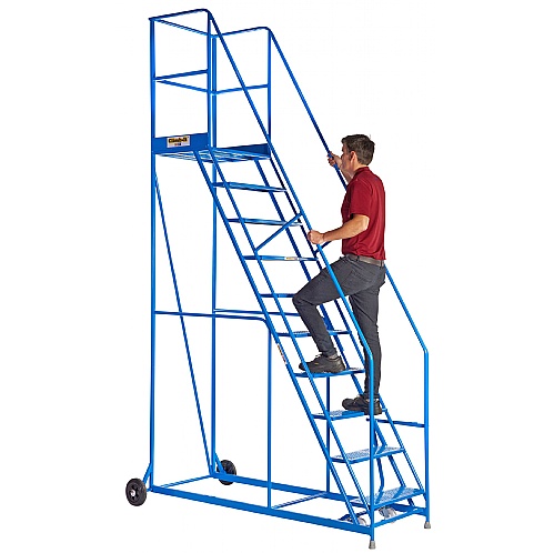 Warehouse Mobile Safety Steps with Large Platform - Access Steps & Platforms