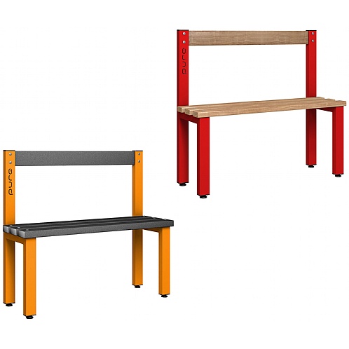 Pure Single-Sided Changing Room Benches with Back Rest - School Furniture