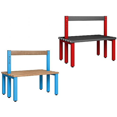 Pure Double-Sided Changing Room Benches with Back Rest - School Furniture