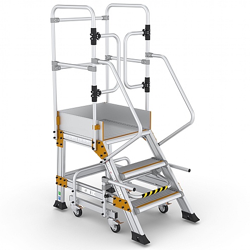 Aluminium Mobile Safety Steps with Safety Lock - Access Steps & Platforms
