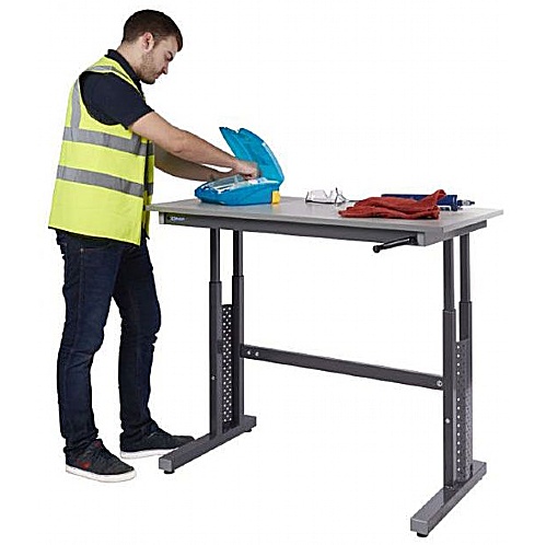 Crank Handle Height-Adjustable Workbench/ Worktable - Workshop Products