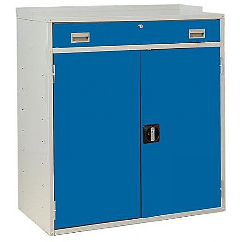Flat Top Workstation Cupboard with Full Widtrh Drawer - Storage and Handling