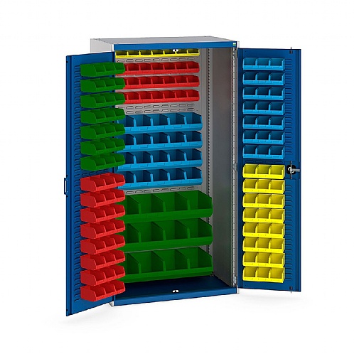 Bott Heavy Duty Bin Cupboard with 150 plastic bins - Storage and Handling