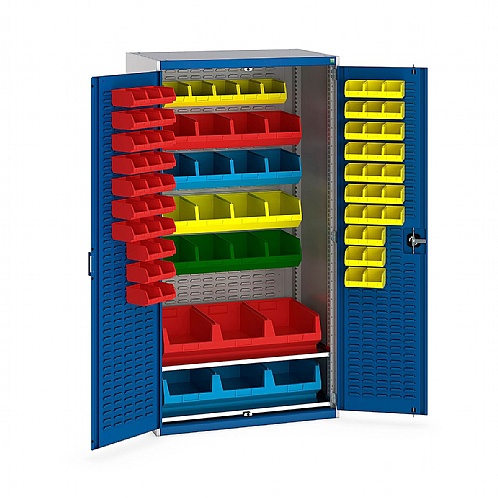 Bott Heavy Duty Bin Cupboard with 81 plastic bins - Storage and Handling