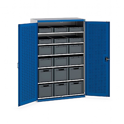 Component Storage Cabinet - Heavy Duty, 18 Euro Bins - Storage and Handling