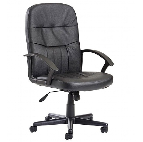 Cavalier Manager Chair, Black Leather Faced Finish - Office Chairs