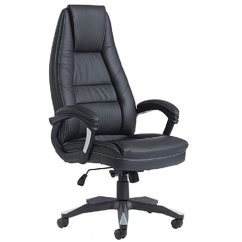 Noble High Back Chair  Black Faux Leather Executive Seat - Office Chairs