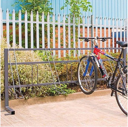 Twin-Level Cycle Rack, 6 or 8 Bike Models, Powder-Coated Steel - Site, Safety & Security