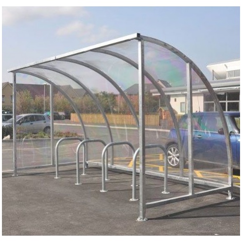 Kenilworth Cycle Shelter, Curved Roof, Galvanised or Powder Coated - Site, Safety & Security