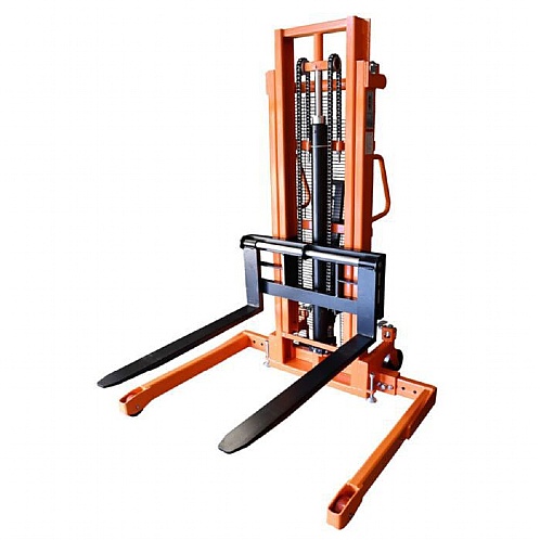 Manual Hydraulic Straddle Stackers, Adjustable Forks, 1000kg, EN 1757-1 Compliant - Storage and Handling