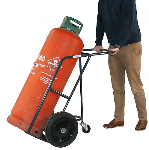 Apollo Single Cylinder Trolley, 400kg, Solid Wheels & Support Castors - Storage and Handling