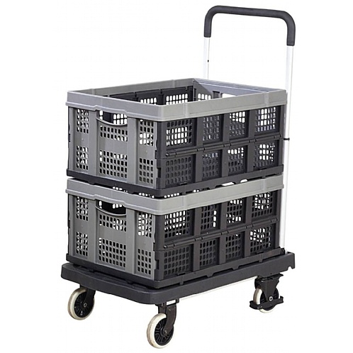 Foldaway Platform Trolley, 120kg, Telescopic Handle & Folding Wheels - Storage and Handling
