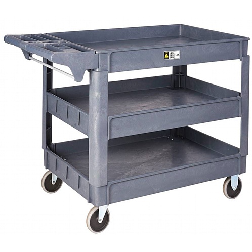 Tool Trolley With 225kg Heavy-Duty Plastic Shelves - Storage and Handling