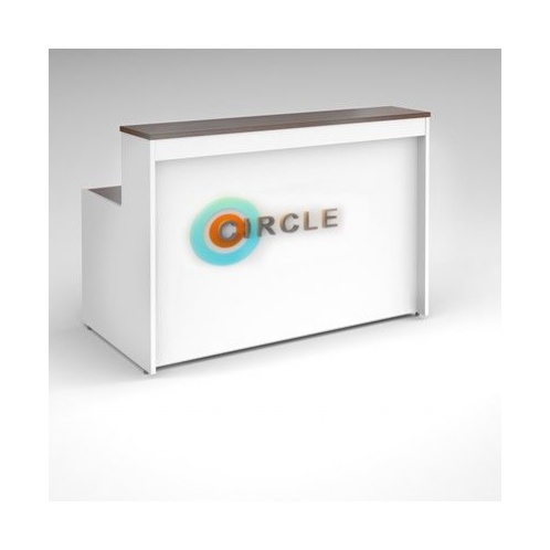 Reception Desk with D End and Lighting Options - Reception Meet Area