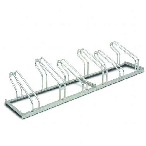 Floor Mounted Bike Rack - City Classic Galvanised 2-6 Bikes - Site, Safety & Security