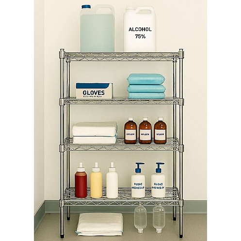 Stainless Steel Wire Shelving, Modular Industrial Storage System - Shelving & Racking