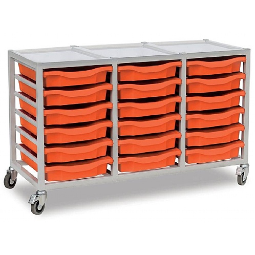 School Tray Storage Units  Mobile  18 Trays  UK Made - School Furniture