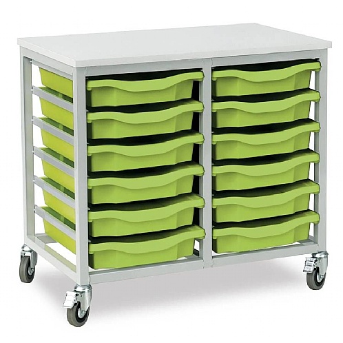 School Tray Storage Units  Mobile 12 Trays  UK Made - School Furniture