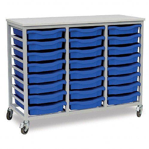 School Tray Storage Units  Mobile  24 Trays  UK Made - School Furniture
