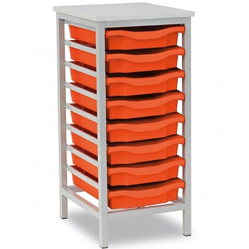Tray Storage Units  Static Metal Frame  8 Trays  UK Made - School Furniture