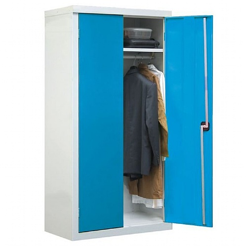 Steel Wardrobe Cupboard, Shelf & Hanging Rail Storage - Office Storage