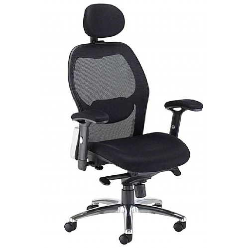 Vision Mesh Office Chair with Lumbar Support & Chrome Base - Office Chairs