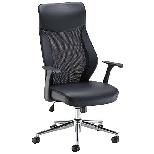 Fonseca High Back Mesh & Faux Leather Executive Office Chair - Office Chairs