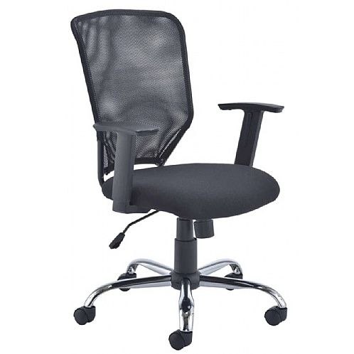 Start Mesh Office Chair with Adjustable Arms & Chrome Base - Office Chairs