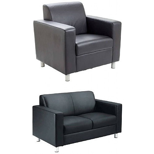 Iceberg Leather‑Faced Armchair & 2‑Seater Sofa Range - Reception Meet Area