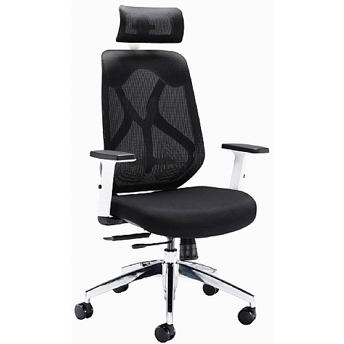 Maldini Mesh Task Chair with Adjustable Headrest & Seat Slide - Office Chairs