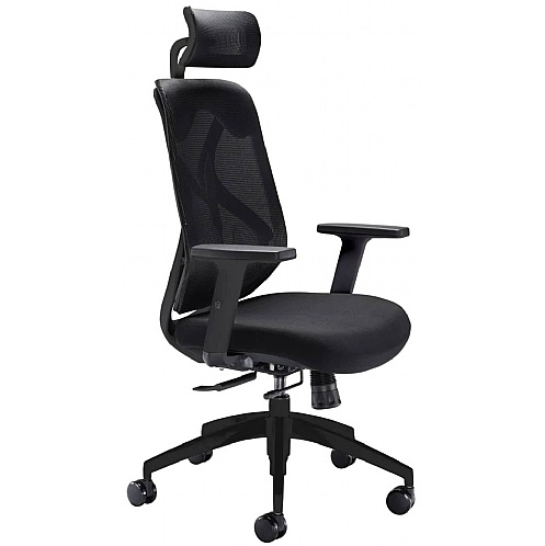 Maldini Fabric Task Chair with Adjustable Headrest & Seat Slide - Office Chairs