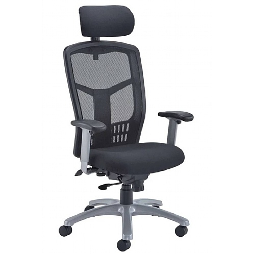 Fonz High Back Mesh Task Chair with Headrest & 1D Arms - Office Chairs
