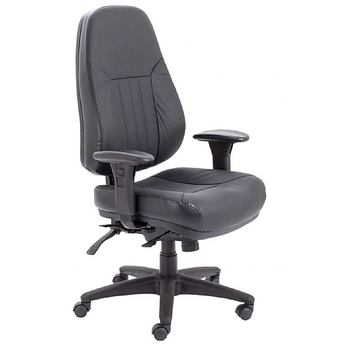 Panther Executive Leather Chair with Ratchet Back & 2D Arms - Office Chairs