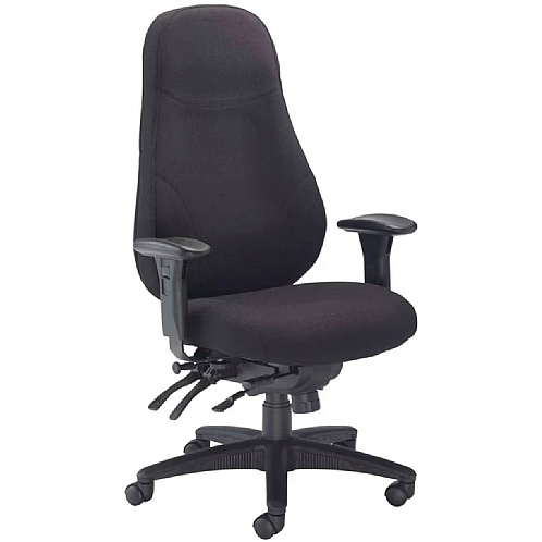 Panther Fabric Executive Chair with Ratchet Back & 2D Arms - Office Chairs