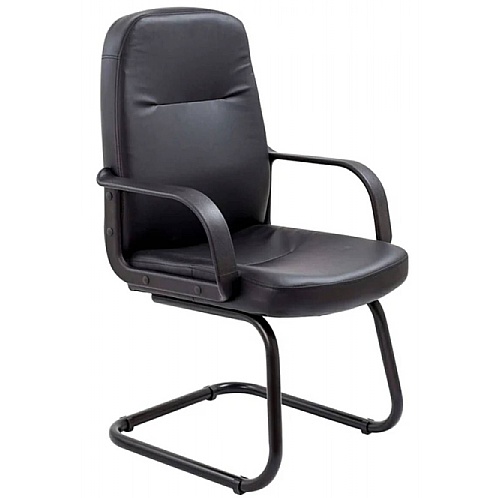Canasta Faux Leather Visitor Chair with Cantilever Base - Reception Meet Area