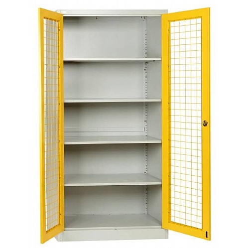 Metal Mesh Storage Cupboards with Locking Double Doors - Storage and Handling