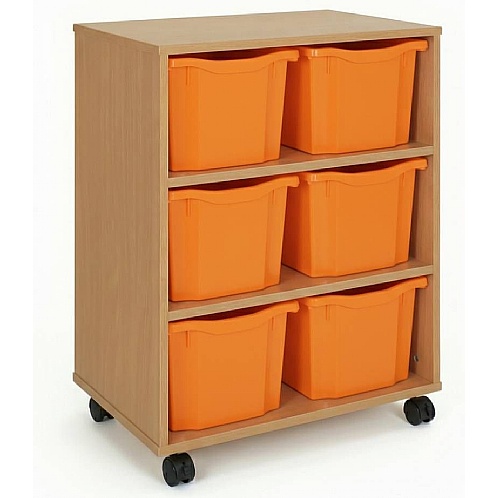 Tray Storage Unit - With 6 Extra Deep Plastic Trays - School Furniture