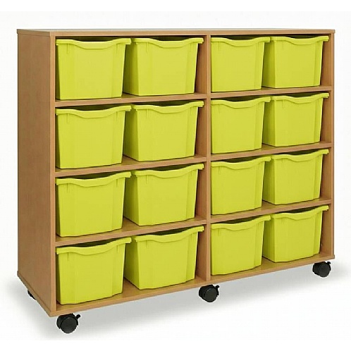 Tray Storage Unit - With 16 Extra Deep Plastic Trays - School Furniture