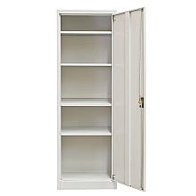 Single door slim steel light grey cupboard