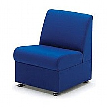Single blue reception seat without arms